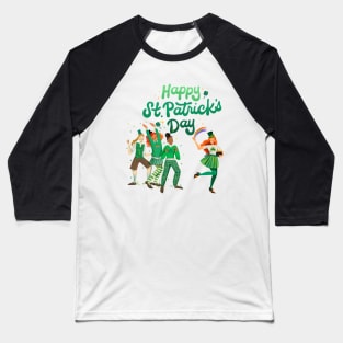 Happy St. Patrick Day - Girl's Party Baseball T-Shirt